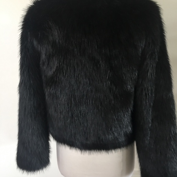 Faux Fur bomber jacket black - Picture 4 of 4